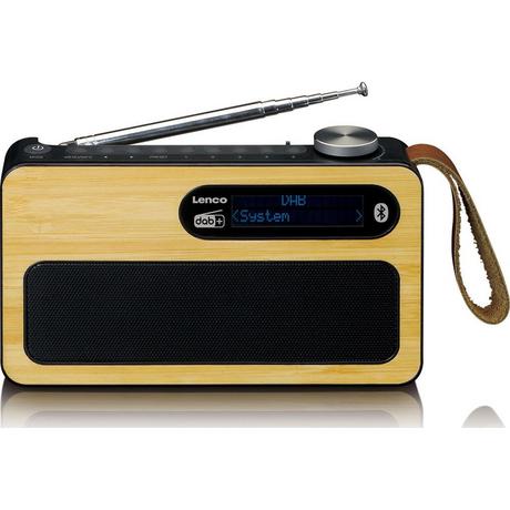 Lenco  PDR-040 DAB+ Radio, Bambus/Schwarz, Akku 