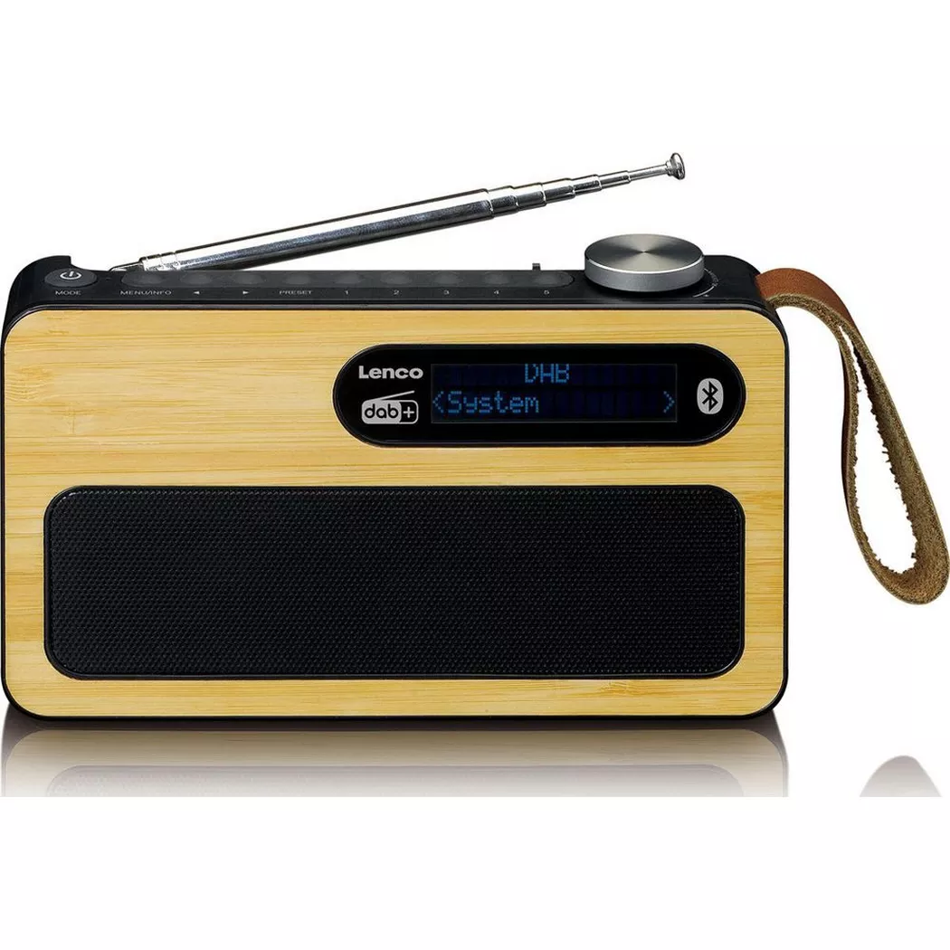 Lenco - PDR-040 DAB+ Radio, Bambus/Schwarz, Akku