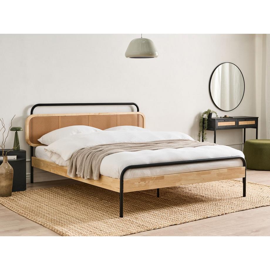 Beliani Letto en Legno di caucciù Boho BOUSSICOURT  