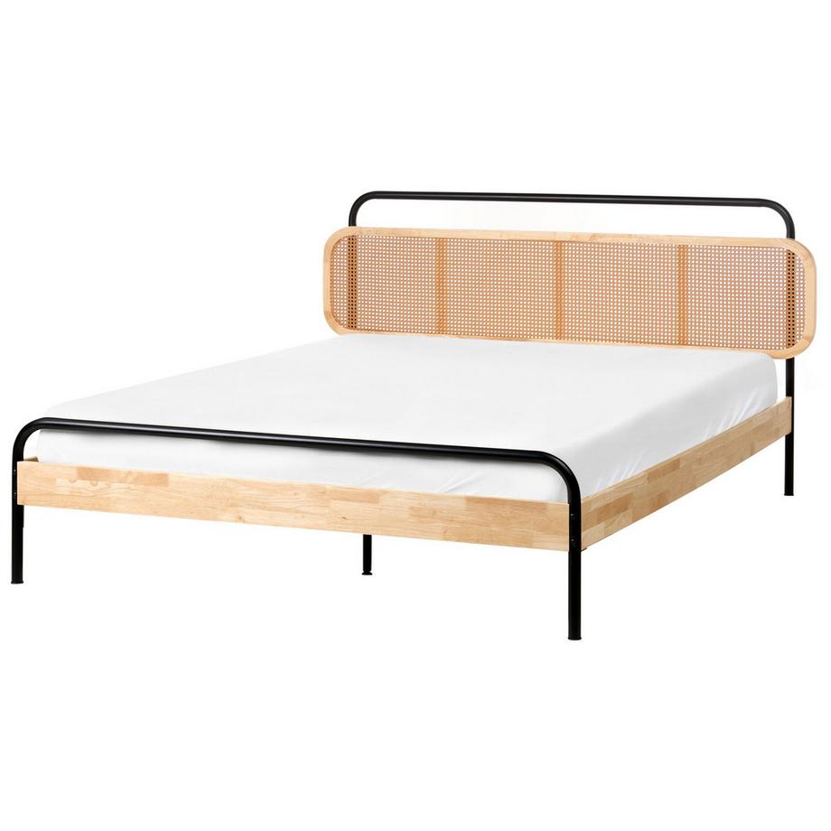 Beliani Letto en Legno di caucciù Boho BOUSSICOURT  