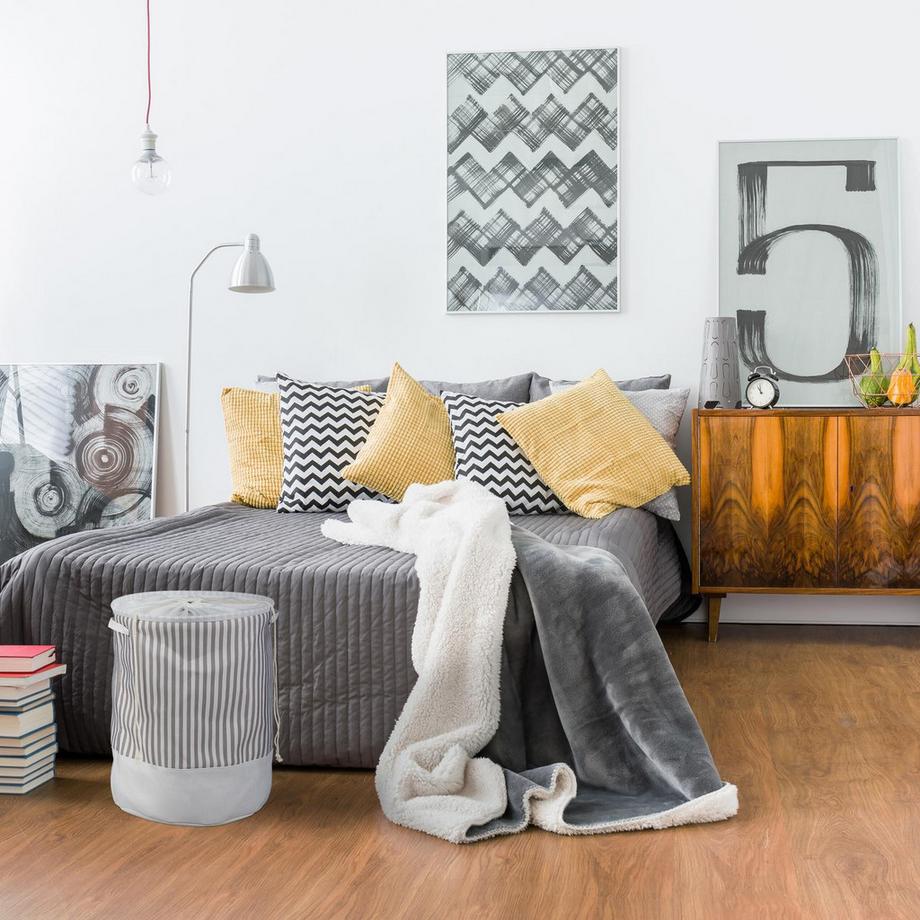 B2X Tissu pour panier à linge à rayures  