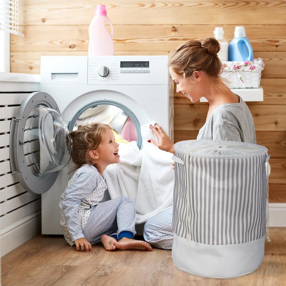 B2X Tissu pour panier à linge à rayures  