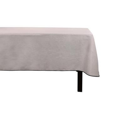 Tischdecke aus Baumwolle & Leinen mitem Rand - 170 x 250 cm - Taupe - BORINA