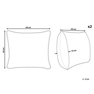 Beliani Khartaphu Cuscino in Cotone Japara Set da 2  