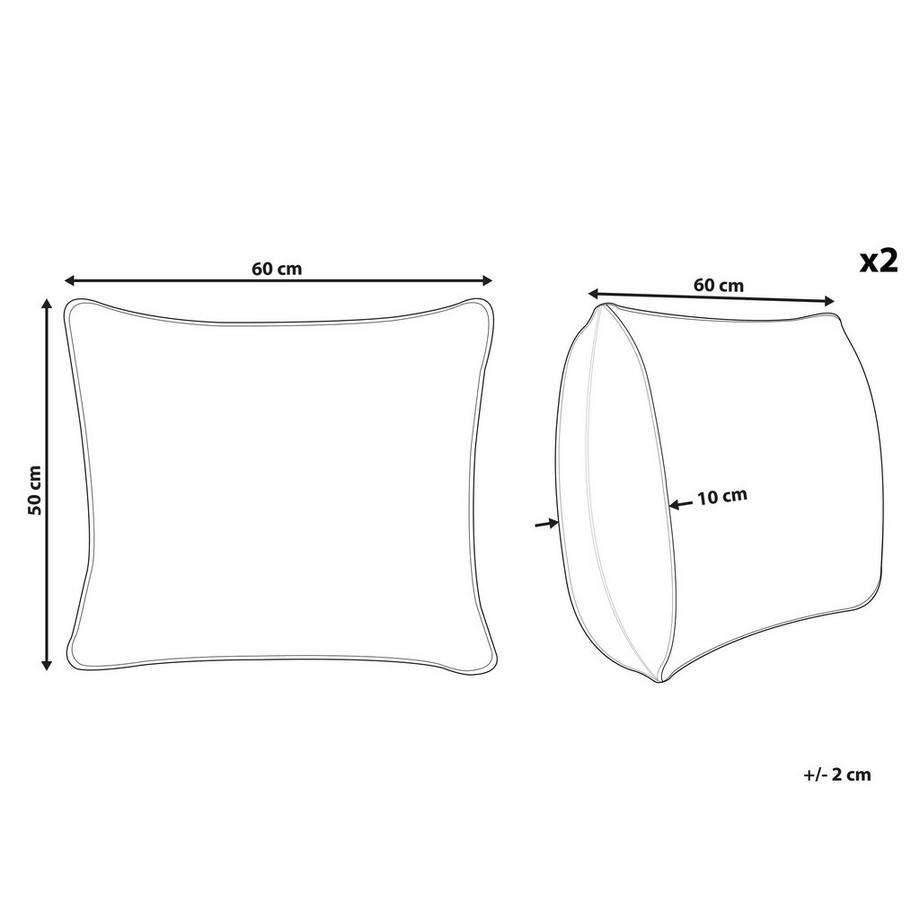 Beliani Khartaphu Cuscino in Cotone Japara Set da 2  