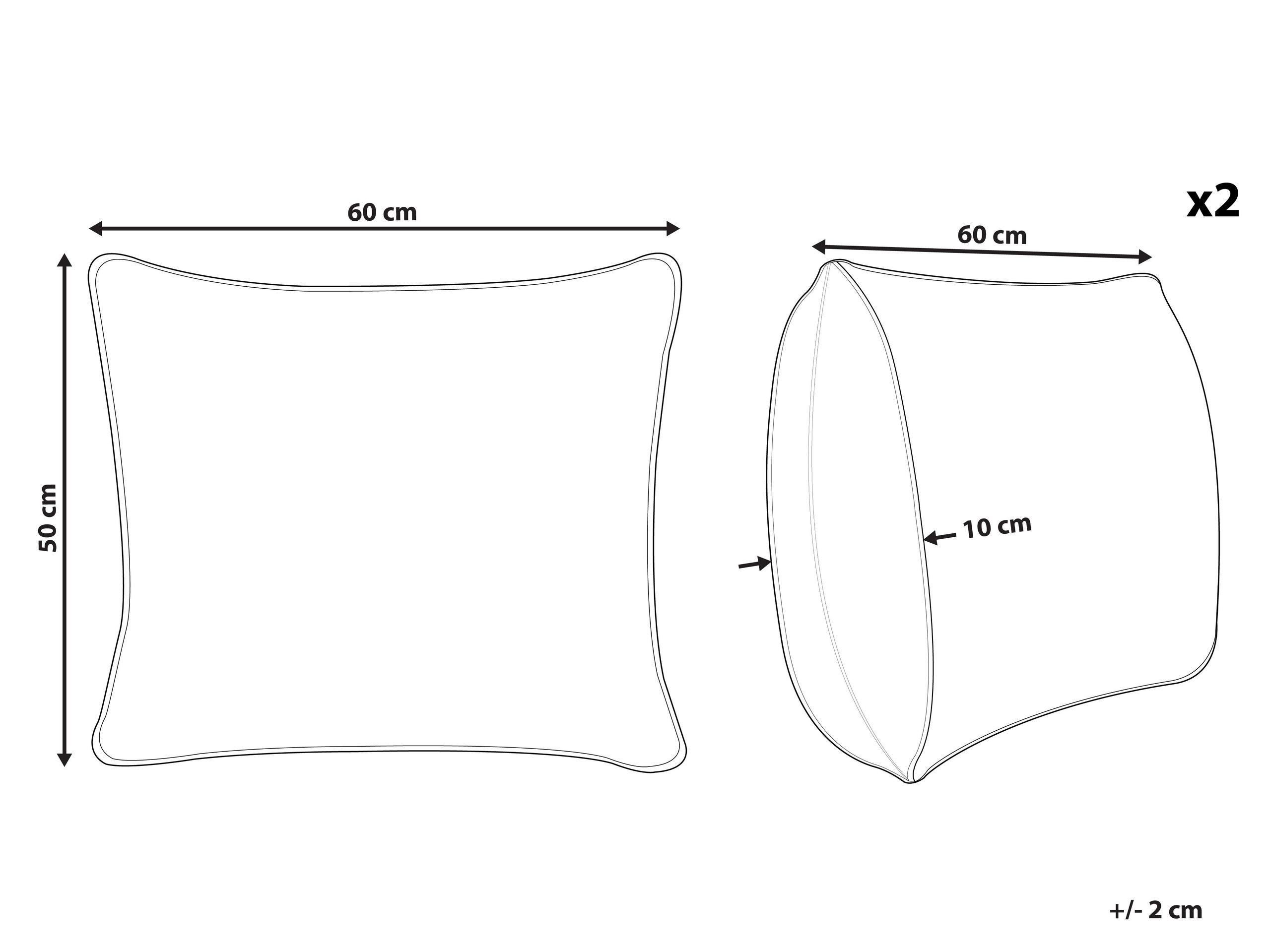 Beliani Khartaphu Cuscino in Cotone Japara Set da 2  