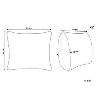 Beliani Khartaphu Cuscino in Cotone Japara Set da 2  