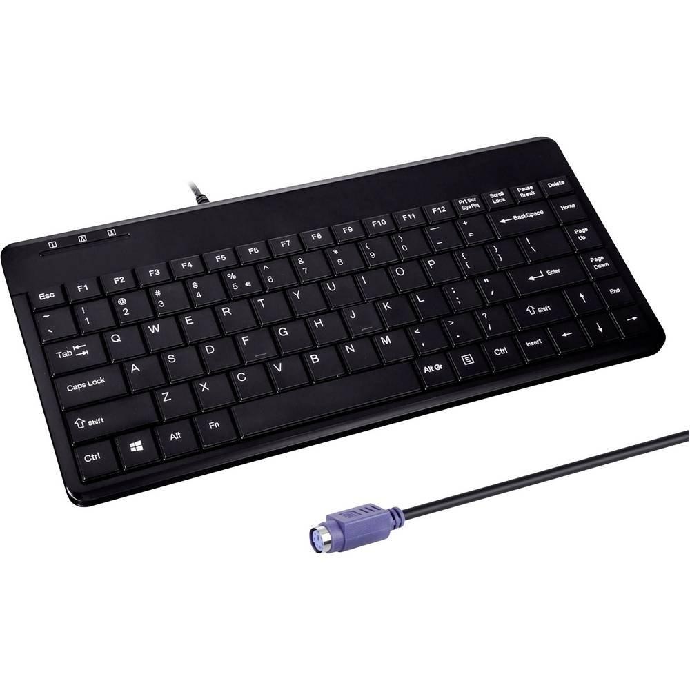 Image of PERIBOARD-409 P Mini PS2 Tastatur Schnurgebunden - 315x147x21mm - 1.8 Meter Kabel - QWERTZ
