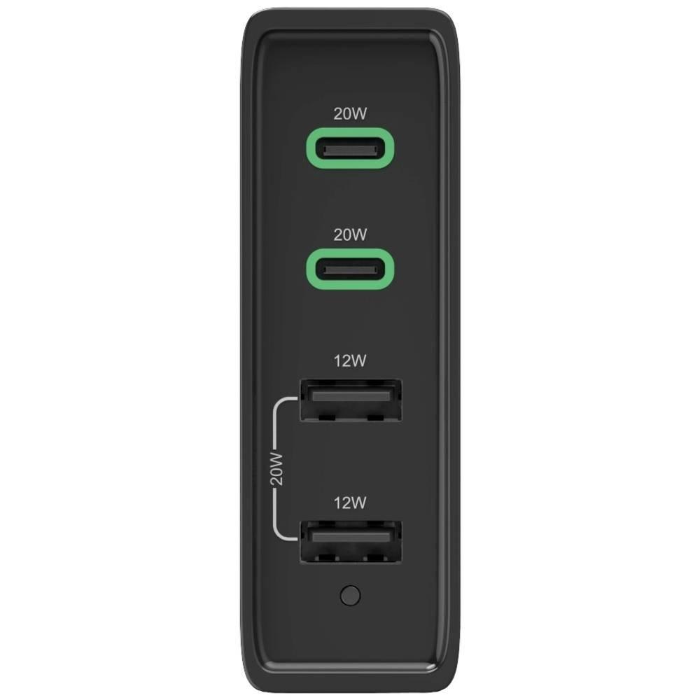 hama  Schnellladegerät 4 Ports, 2x USB-C PD/QC, 2x USB-A, 60 W 