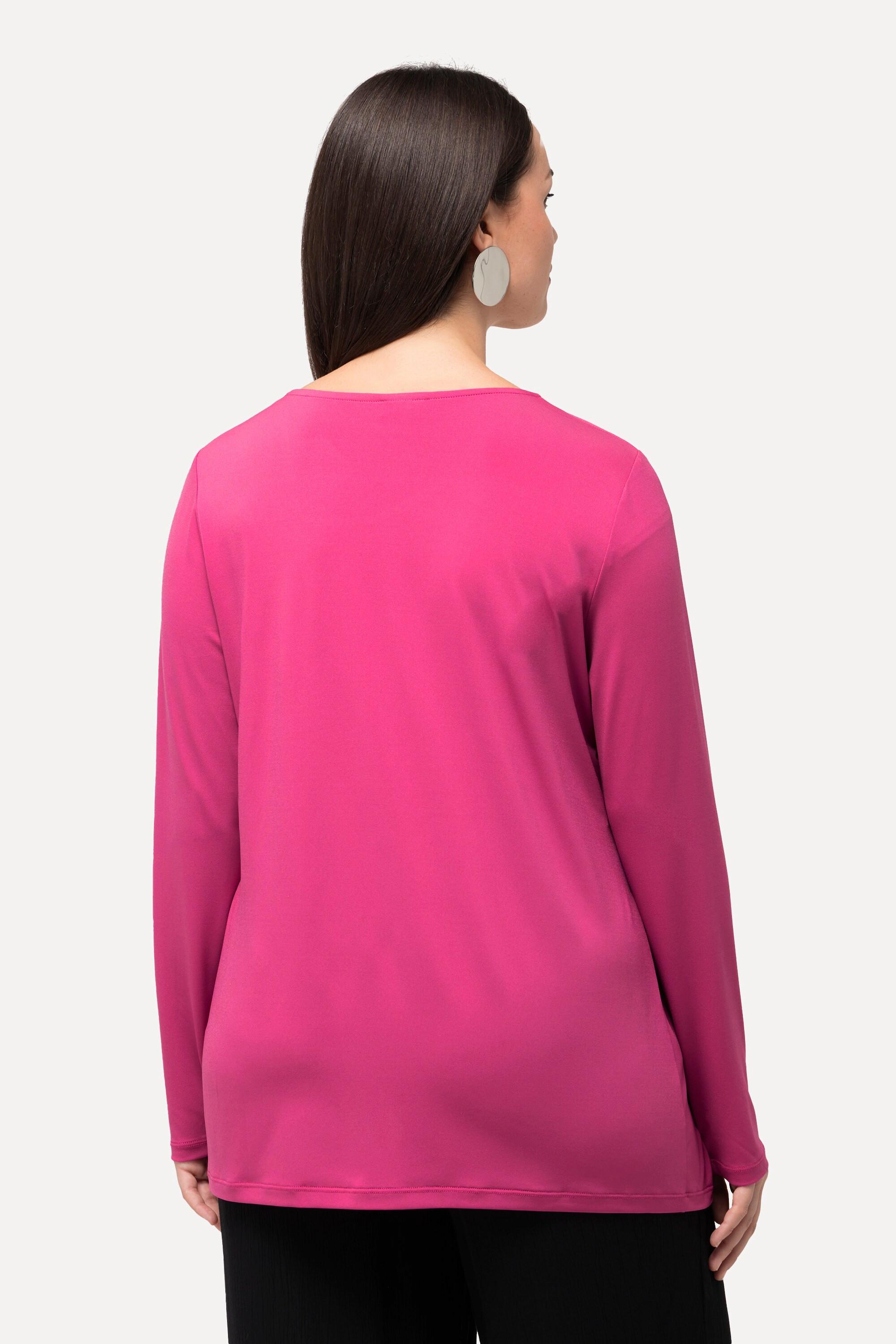 Ulla Popken  Shirt, Cut-Out, asymmetrischer Ausschnitt, Langarm 