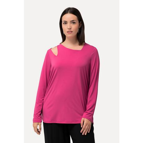 Ulla Popken  Shirt, Cut-Out, asymmetrischer Ausschnitt, Langarm 