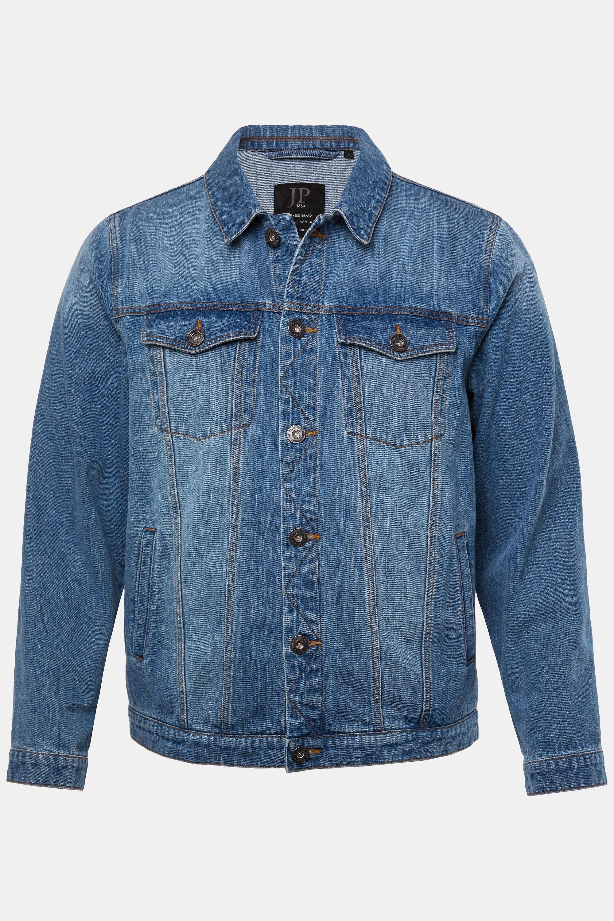 JP1880  Veste en jean poches poitrine et patte de boutonnage - jusqu'au 8 XL 