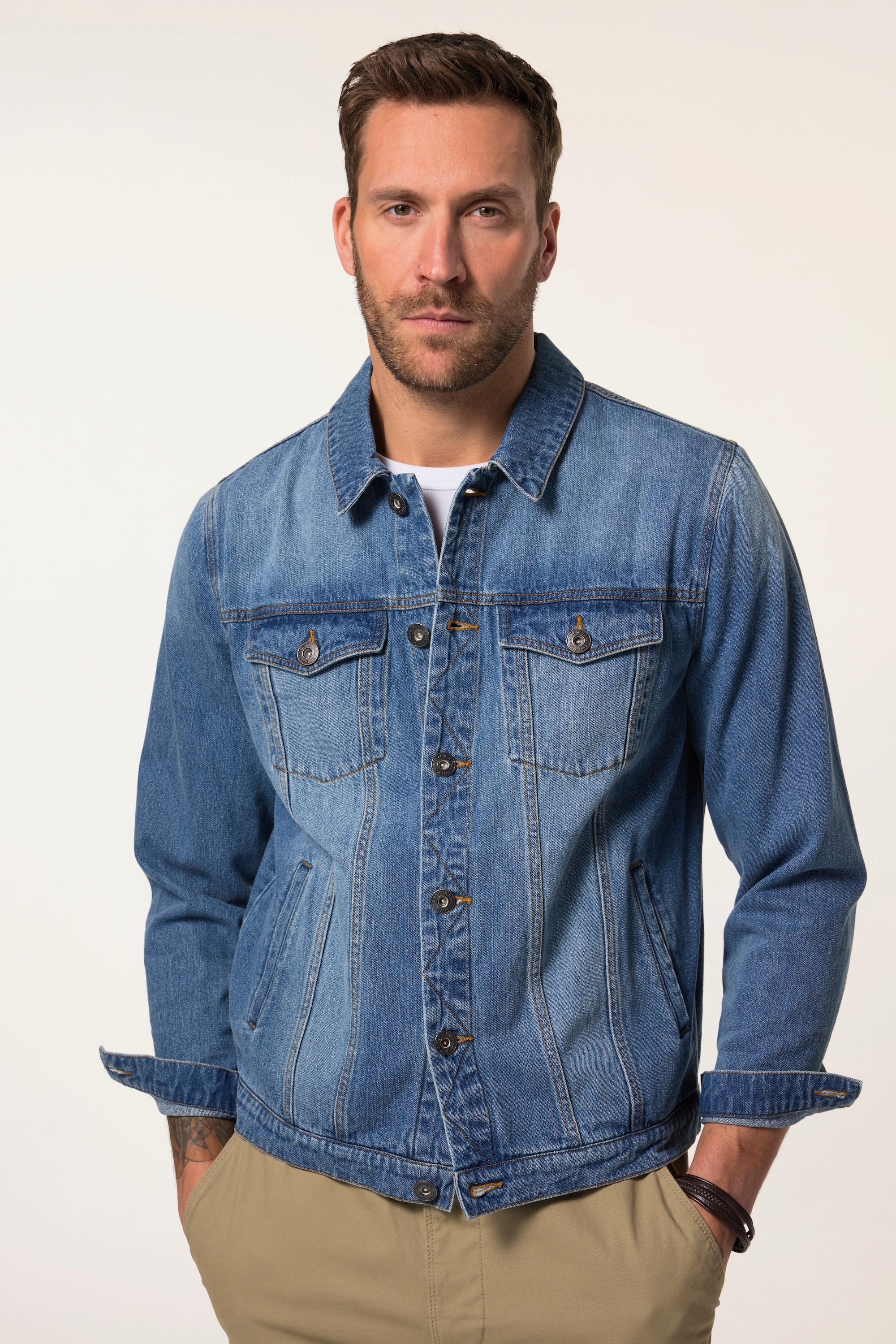 JP1880  Veste en jean poches poitrine et patte de boutonnage - jusqu'au 8 XL 