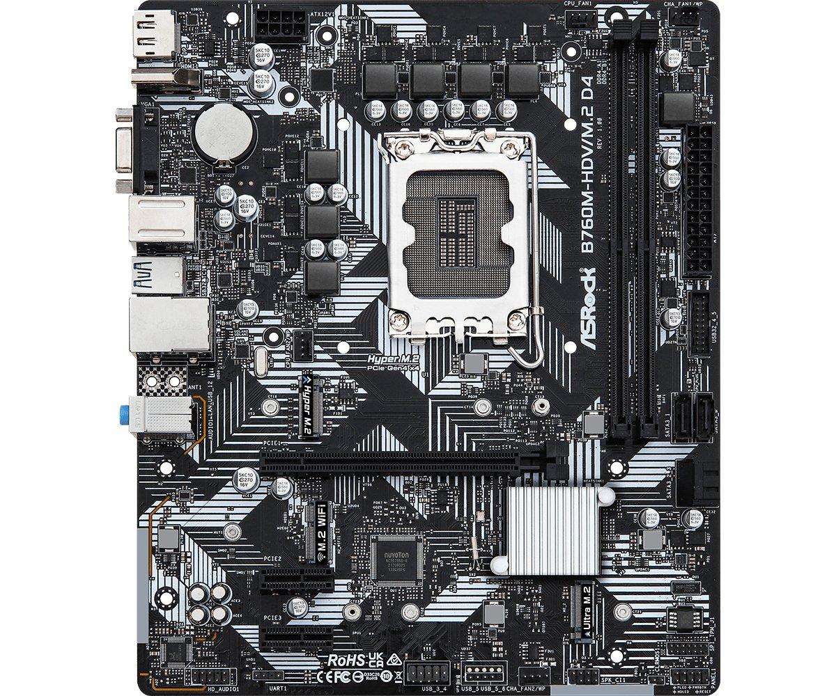 ASRock  B760M-HDV/M.2 D4 Intel B760 LGA 1700 micro ATX 