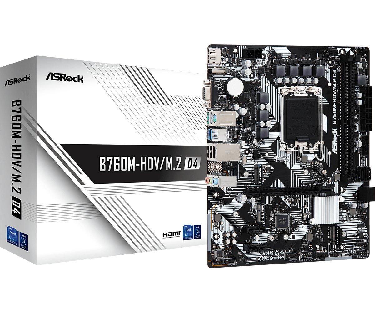 ASRock  B760M-HDV/M.2 D4 Intel B760 LGA 1700 micro ATX 