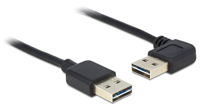 Image of 1m USB 2.0 A m/m 90° USB Kabel USB A Schwarz