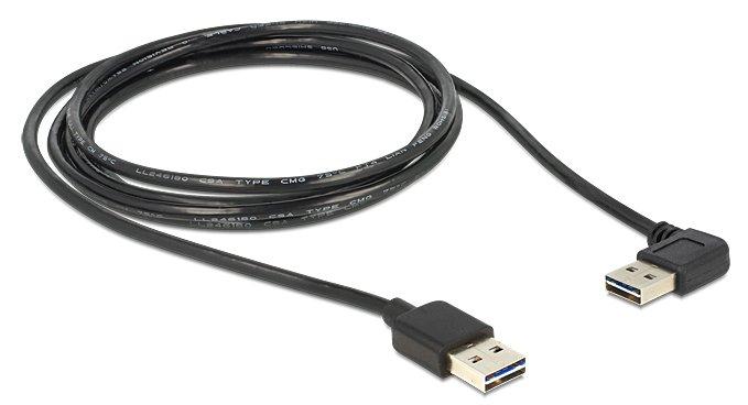 DeLock  1m USB 2.0 A m/m 90° cavo USB USB A Nero 