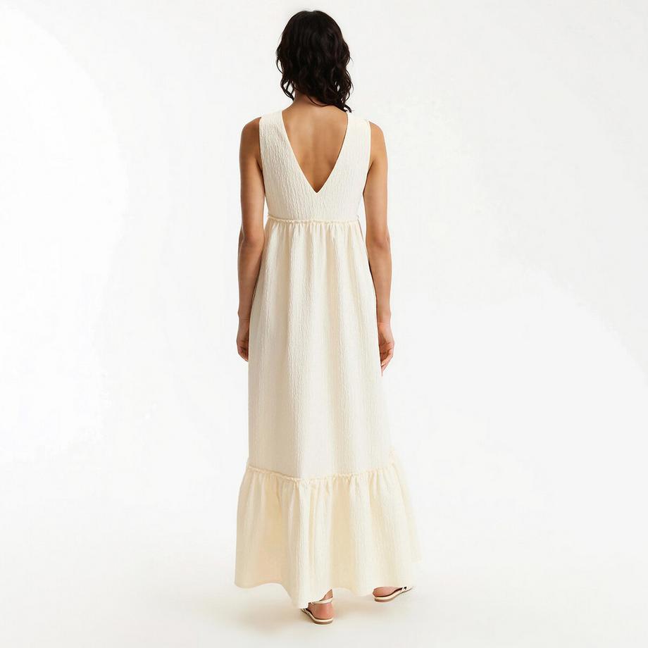 La Redoute Collections Abito lungo scollo a V senza maniche con volant  