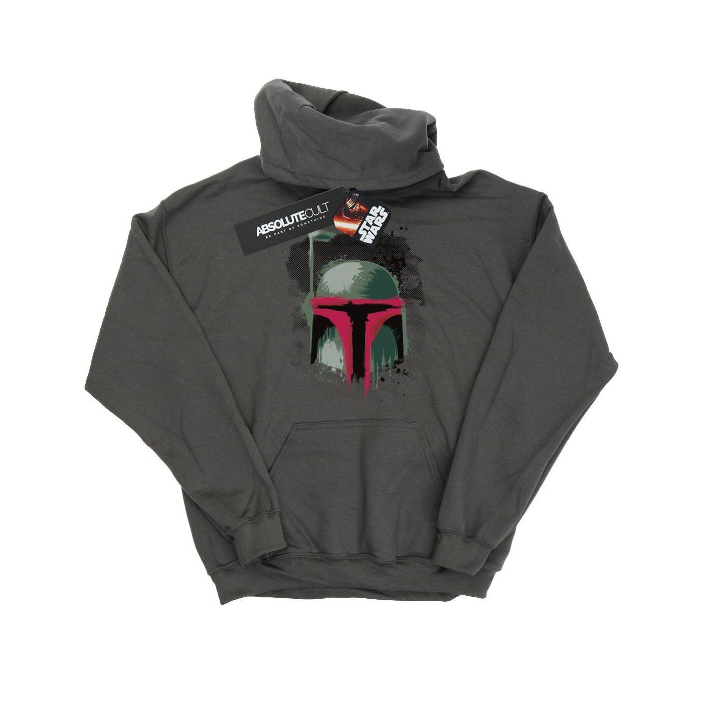 Image of Boba Fett Helmet Kapuzenpullover Jungen Charcoal Black 116