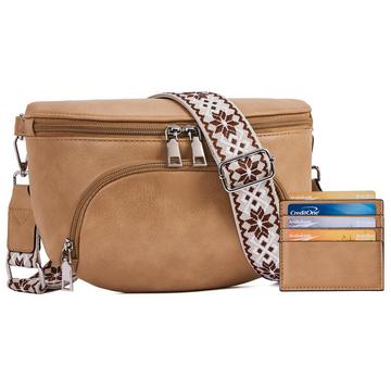 Umhängetaschen, Crossbody Bag Vegan Leder Crossbody Bag , RFID-Blockierung Card Slot Brusttasche mit verstellbaren abnehmbar