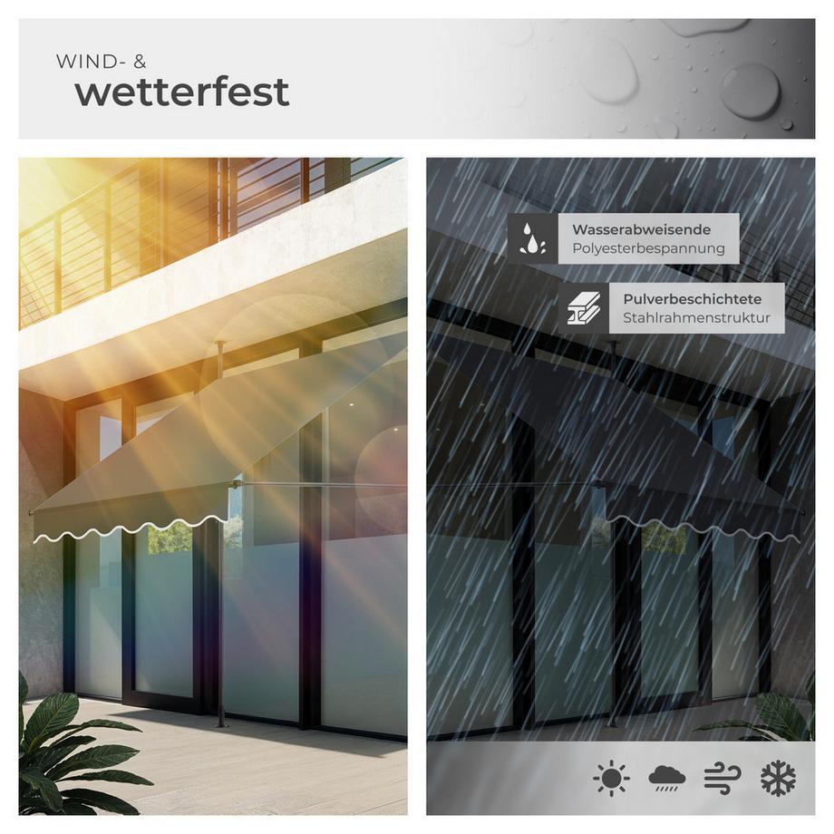 Tectake Tenda a morsetto  con manovella  