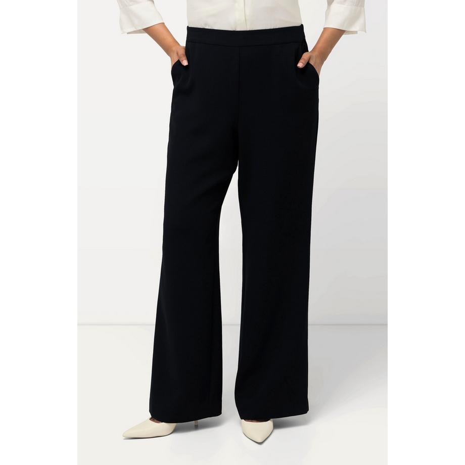 Ulla Popken Pantalon de tailleur jambe droite large taille élastique  