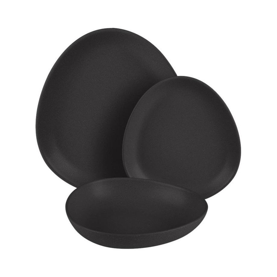 Berlinger  Set d'assiettes Oval 18 pièces Matte Black Collection 