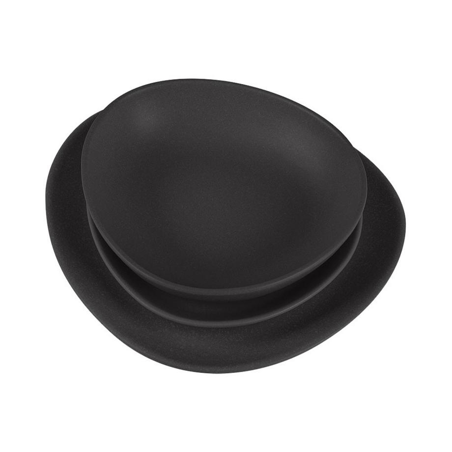 Berlinger  Set d'assiettes Oval 18 pièces Matte Black Collection 