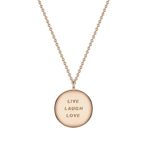 Image of Halskette Live Laugh Love Damen Goldrosa 40cm