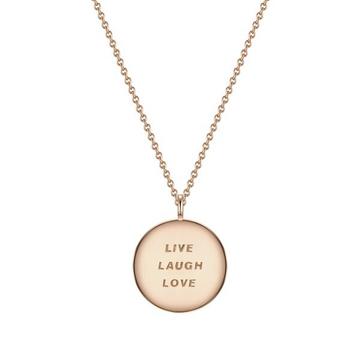 Femme Collier en argent Live laugh love