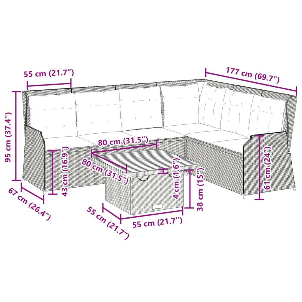 VidaXL set salotti da giardino Polirattan  