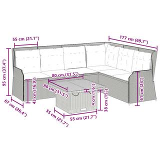 VidaXL set salotti da giardino Polirattan  