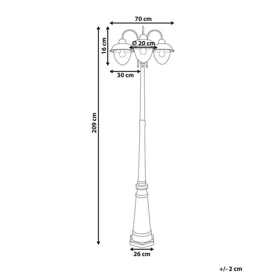 Beliani Lampadaire extérieur en Aluminium Rétro BANKA  