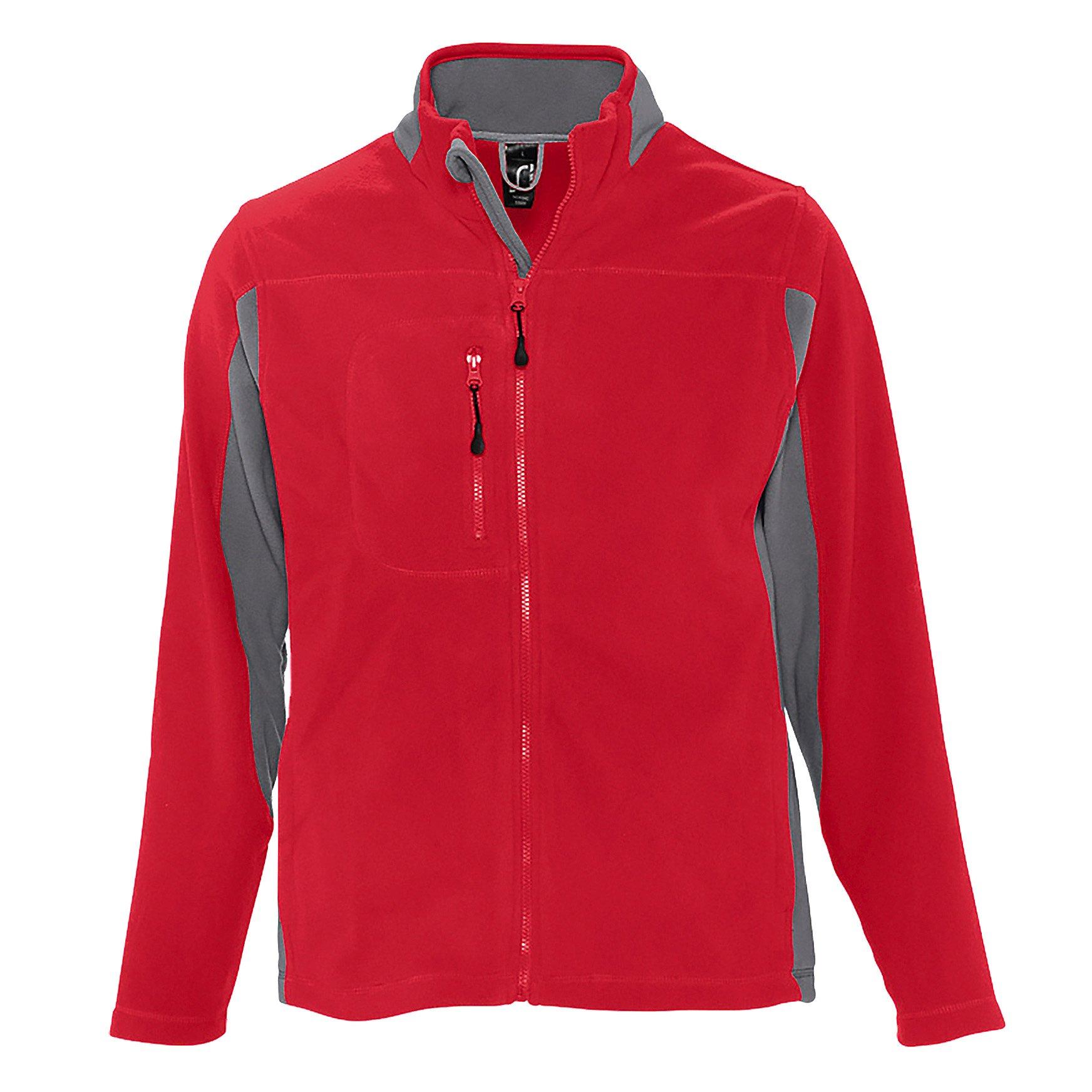 Image of Nordic Fleecejacke, Kontrastfarben Herren Dunkelrot M