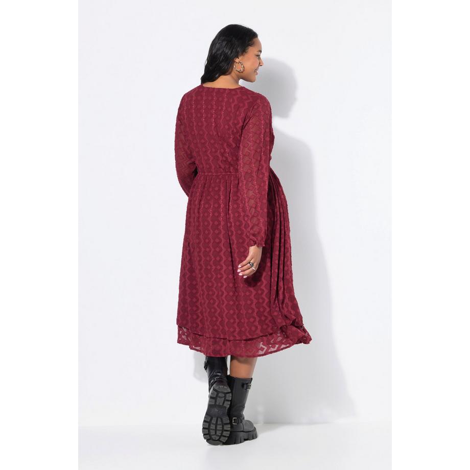 Studio Untold Abito Midi Chiffon Motivo Rombi Effetto Incrociato  