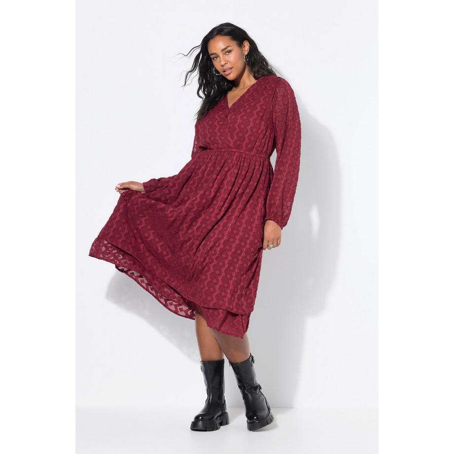 Studio Untold Abito Midi Chiffon Motivo Rombi Effetto Incrociato  