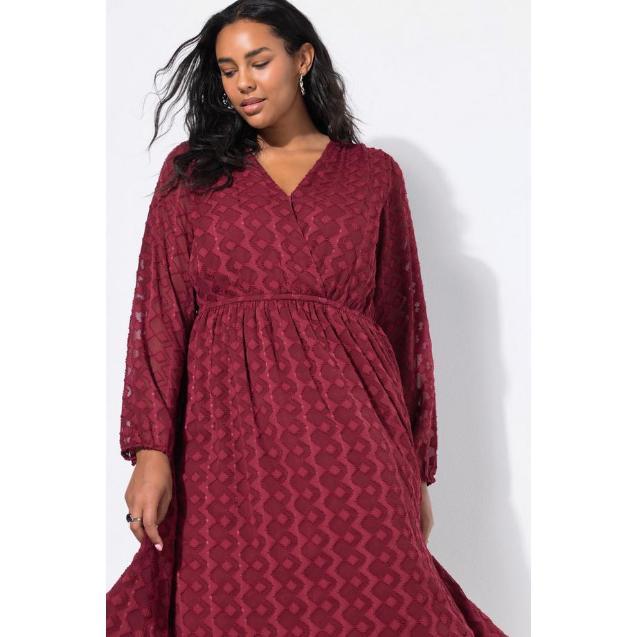 Studio Untold Abito Midi Chiffon Motivo Rombi Effetto Incrociato  