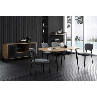 mutoni Buffet en placage de bois 164x43x76 noir  