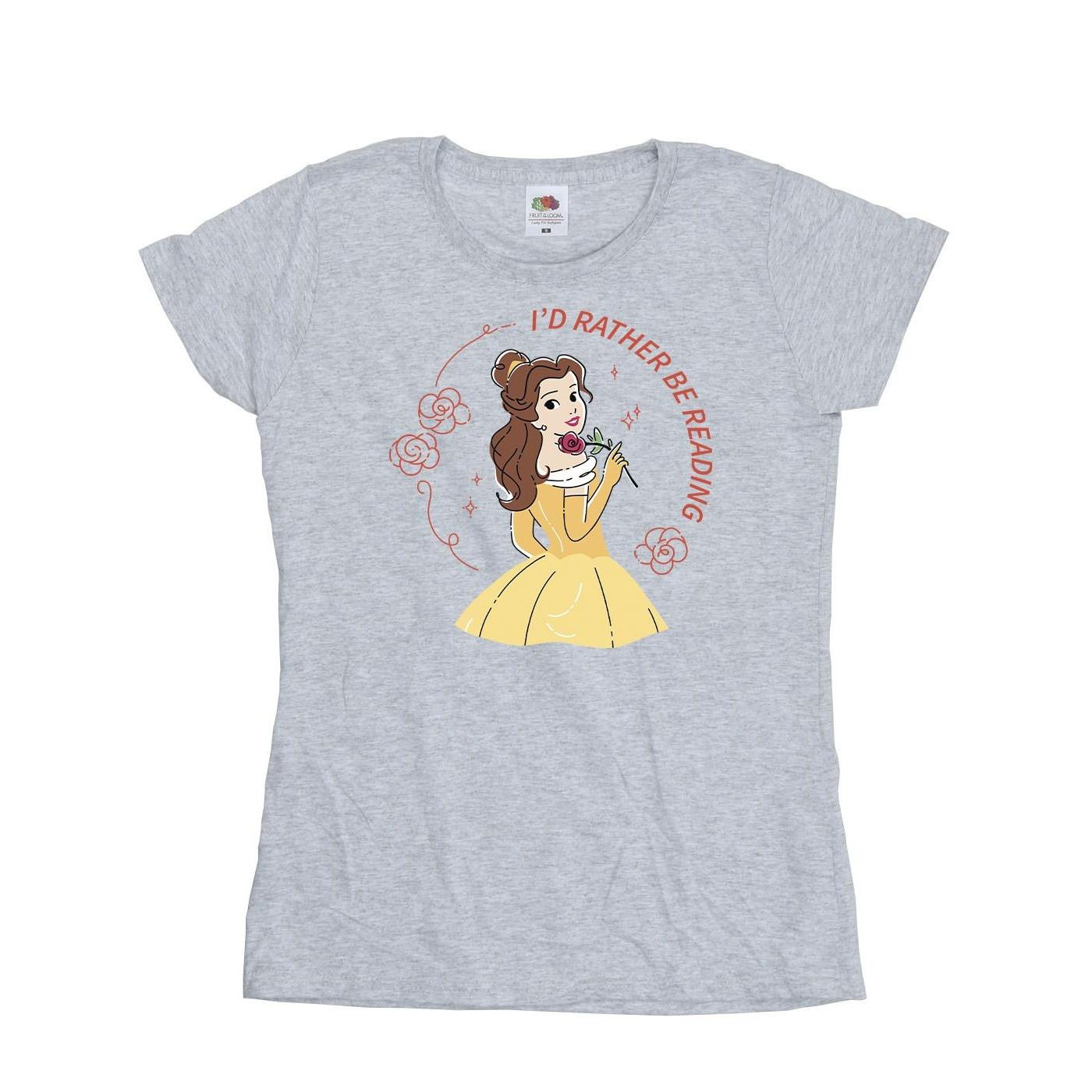 Image of Beauty And The Beast I'd Rather Be Reading Tshirt Damen Grau XL
