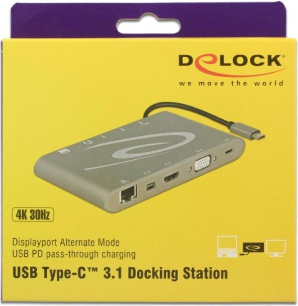 DeLock  Dockingstation USB3.1-C - grigio scuro 