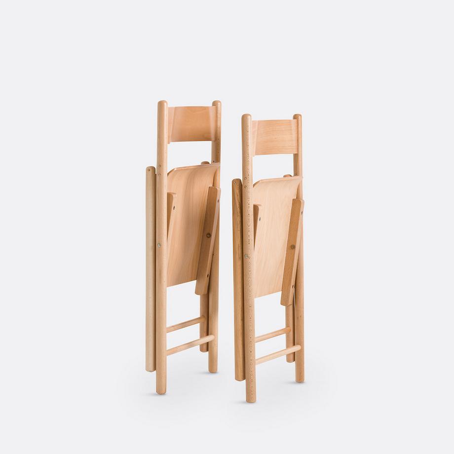 La Redoute Intérieurs Lot de 2 chaises pliantes hêtre  
