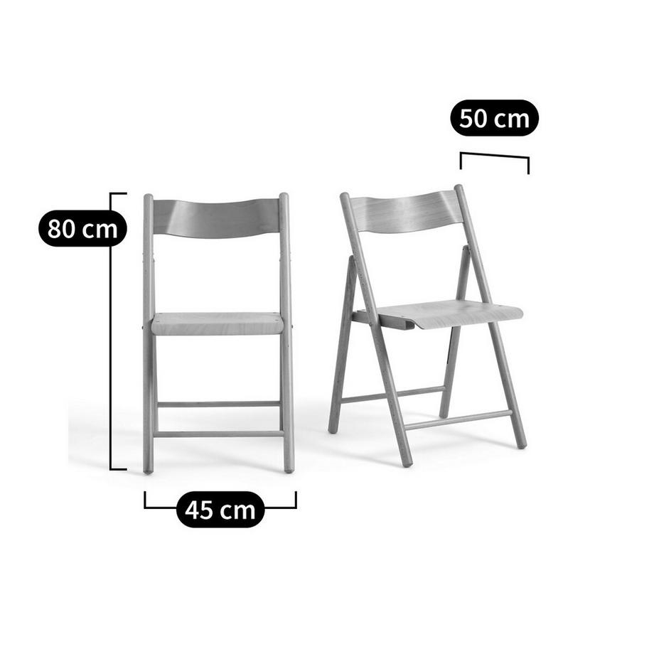La Redoute Intérieurs Lot de 2 chaises pliantes hêtre  