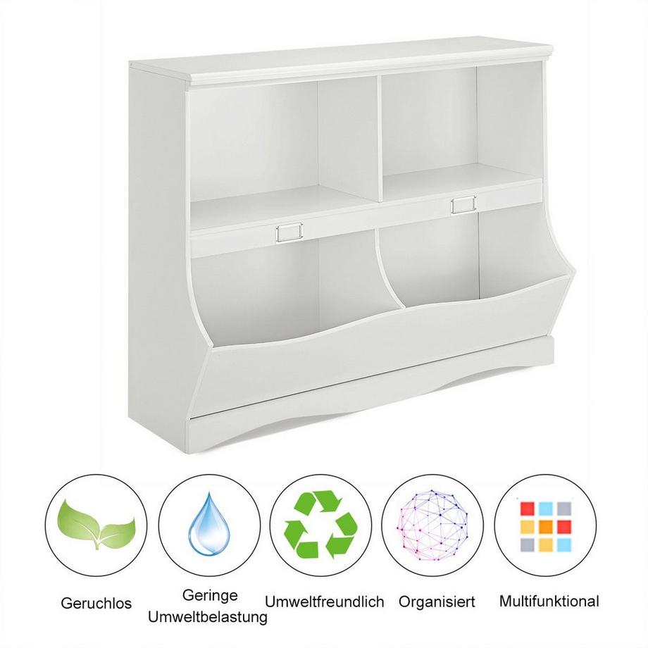 Northix Etagère de rangement avec conteneurs Etagère à jouets pour enfants 105,5 x 39,5 x 84 cm blanc  