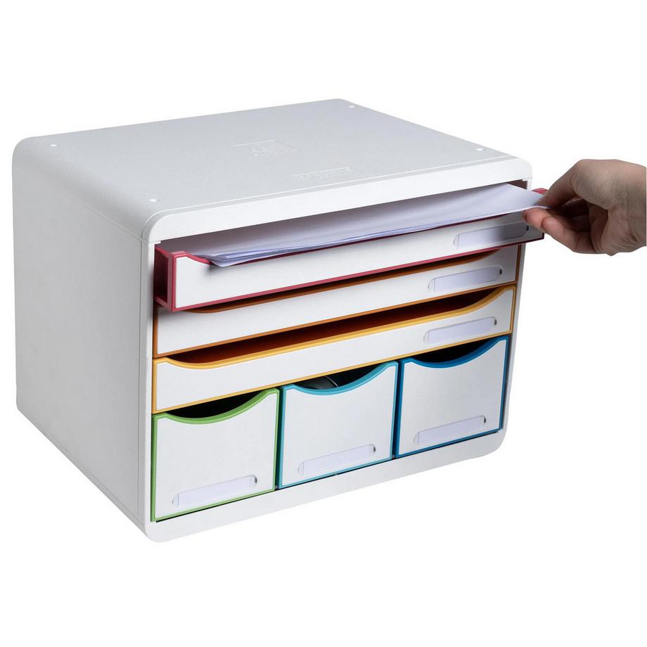 Exacompta Schubladenbox STOREBOX, 6 offene Schubladen, Black Office  