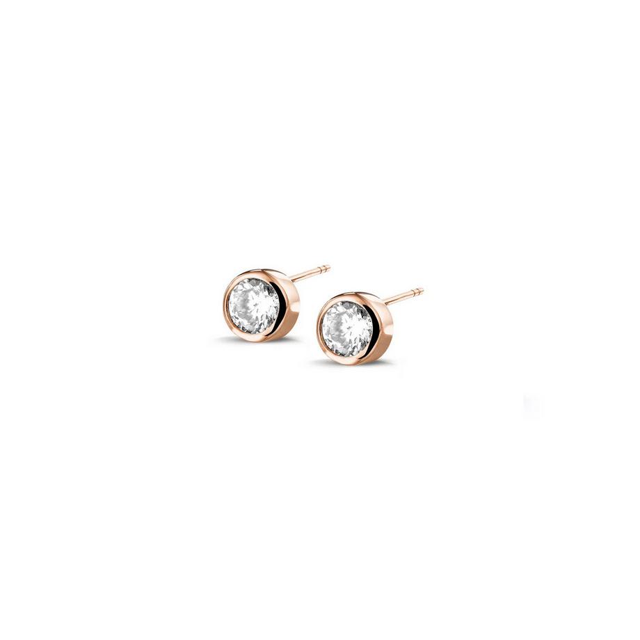 Boucles d'oreilles clous Zirconia 1263 or rose