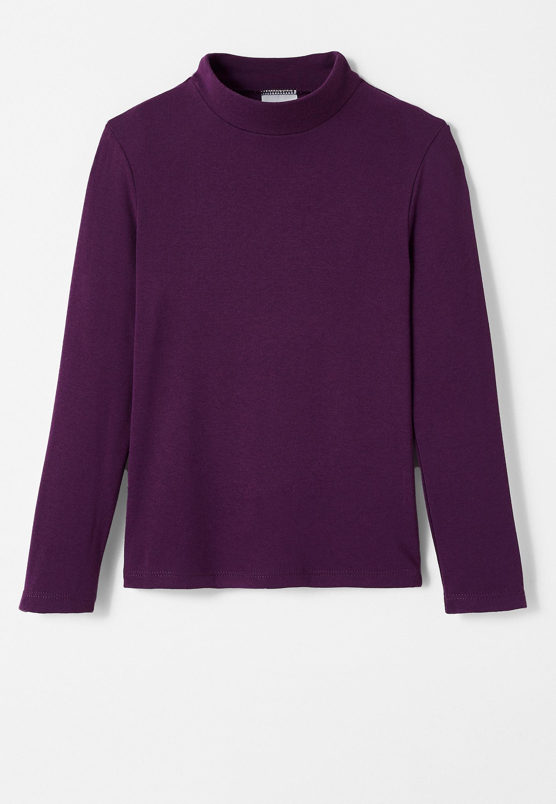 Image of T-shirt Mit Stehkragen Für Kinder. Jungen Violett 164