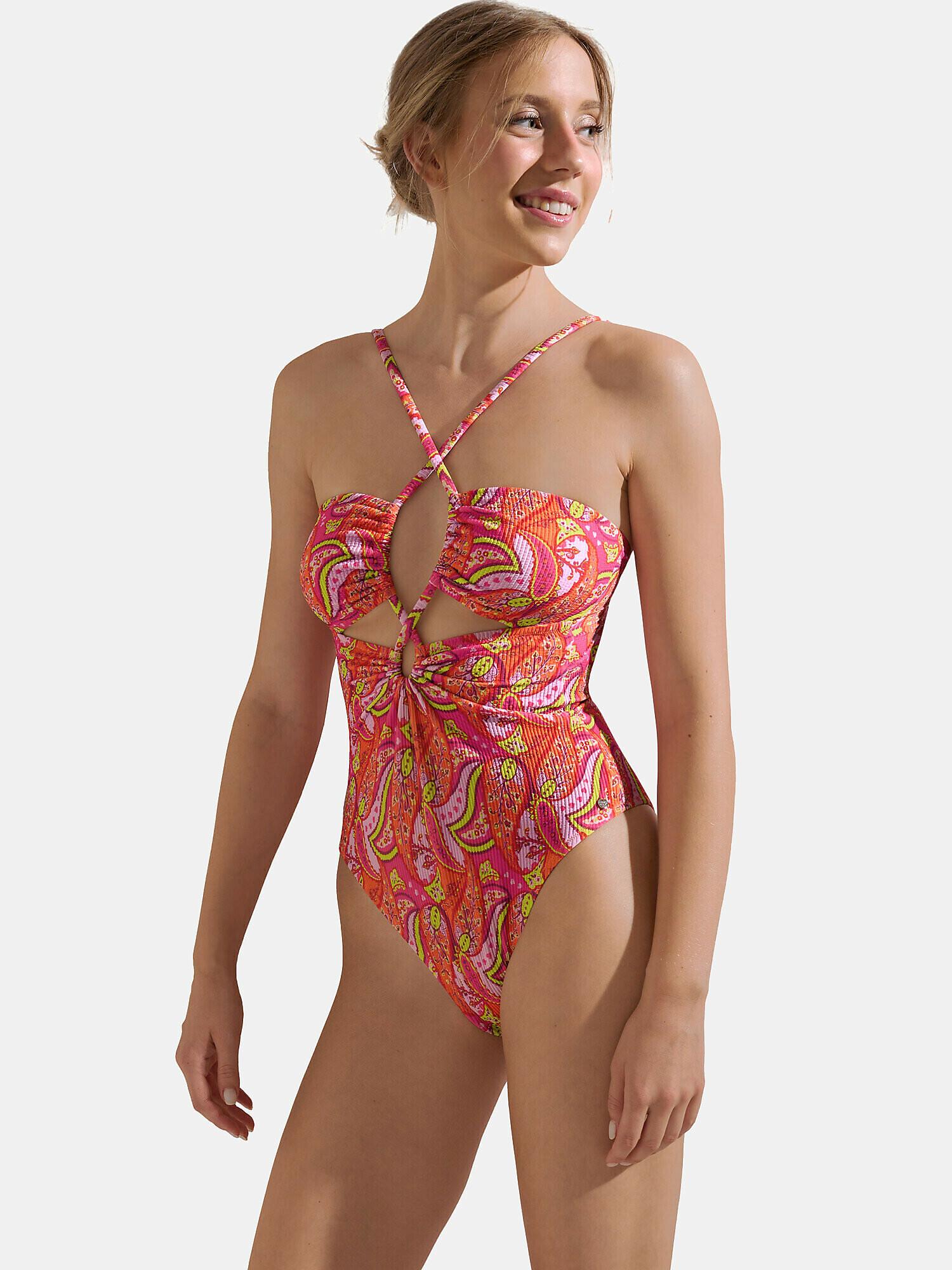 Image of Einteiliger Badeanzug Mit Tiefem Rückenausschnitt Ohne Bügel Kavala Damen Korall M