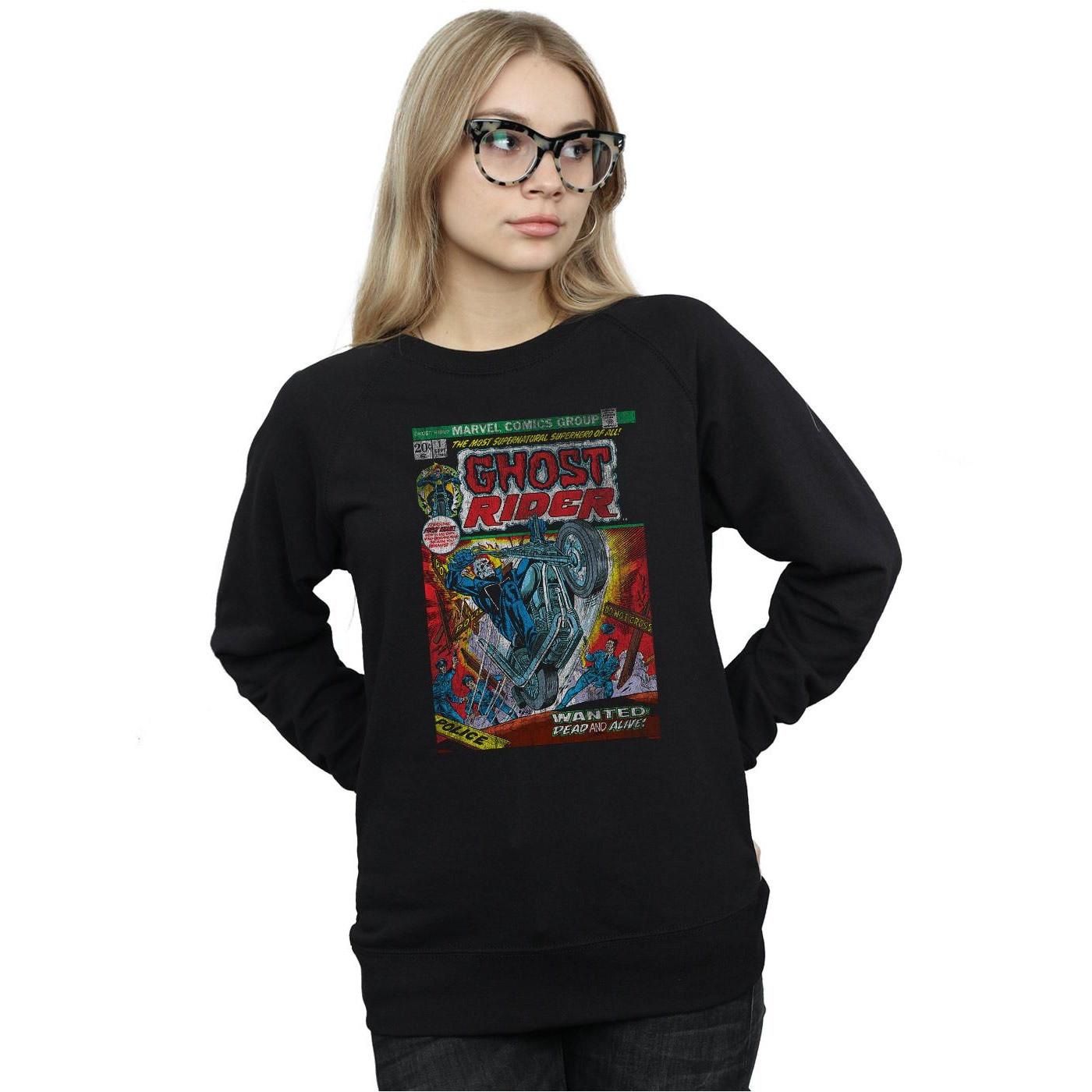 MARVEL  Ghost Rider Distressed Comic Cover Sweatshirt 