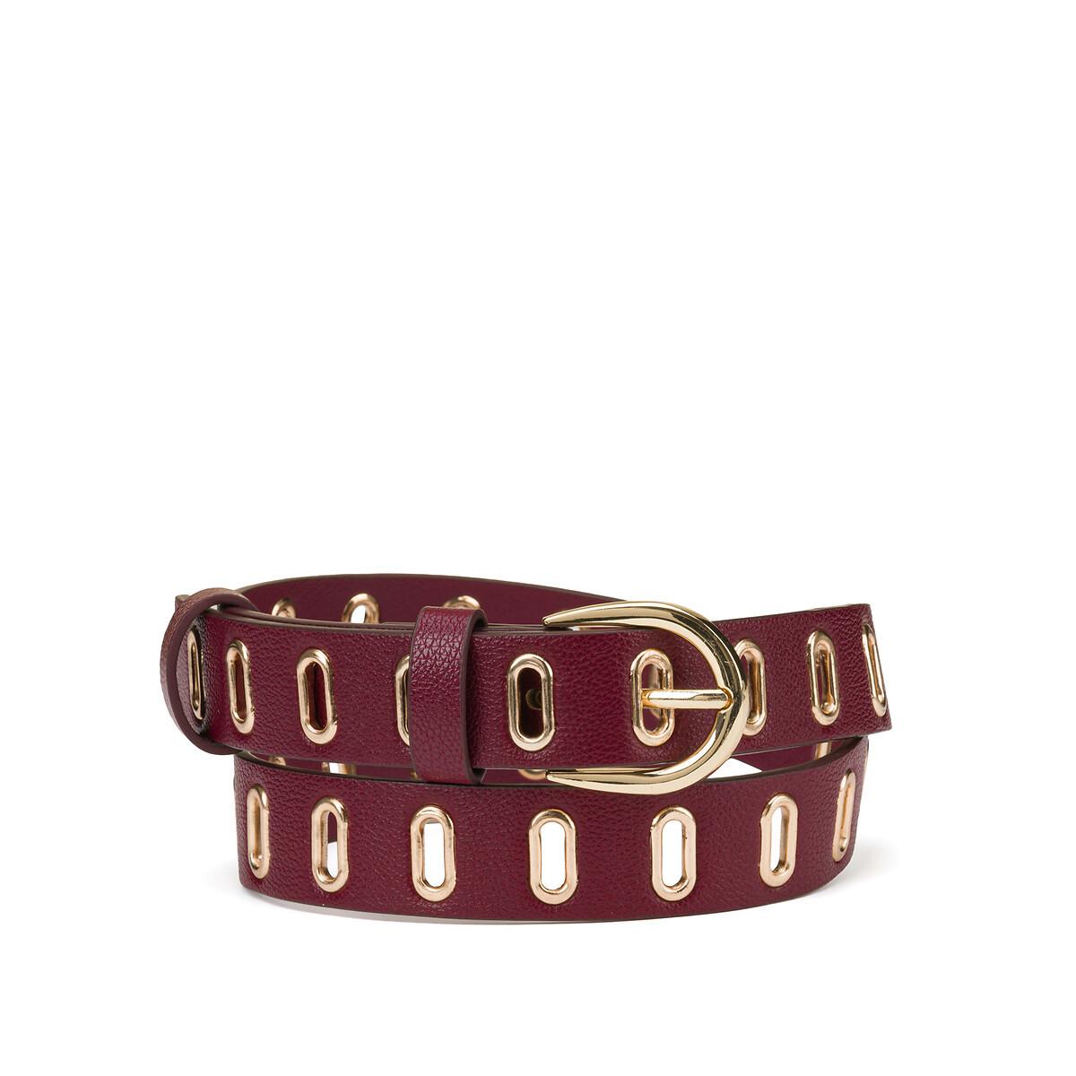 Image of Gürtel Mit Ovalen Ösen Damen Rot 100cm