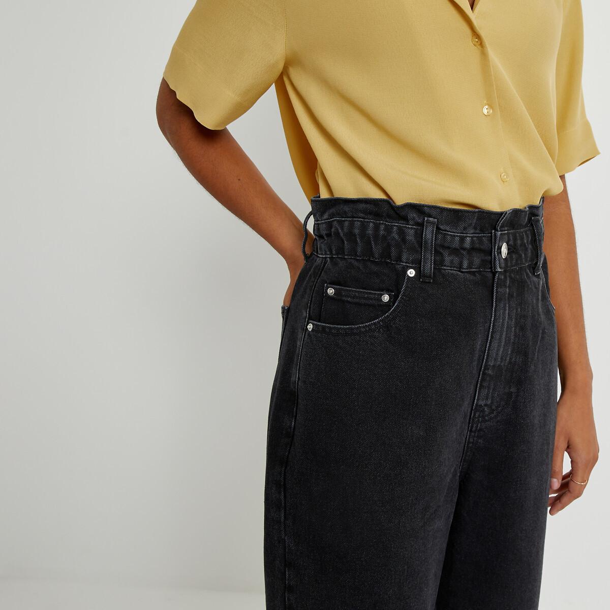 Image of Ballon-jeans Mit Hohem Paperbag-bund Damen Schwarz 44